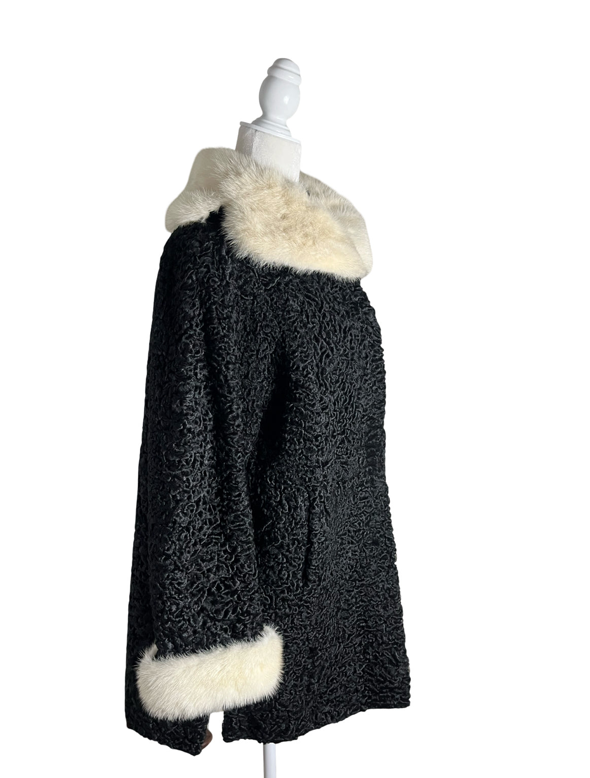 the black & white ball | 60s SCHIAPARELLI persian wool| size S