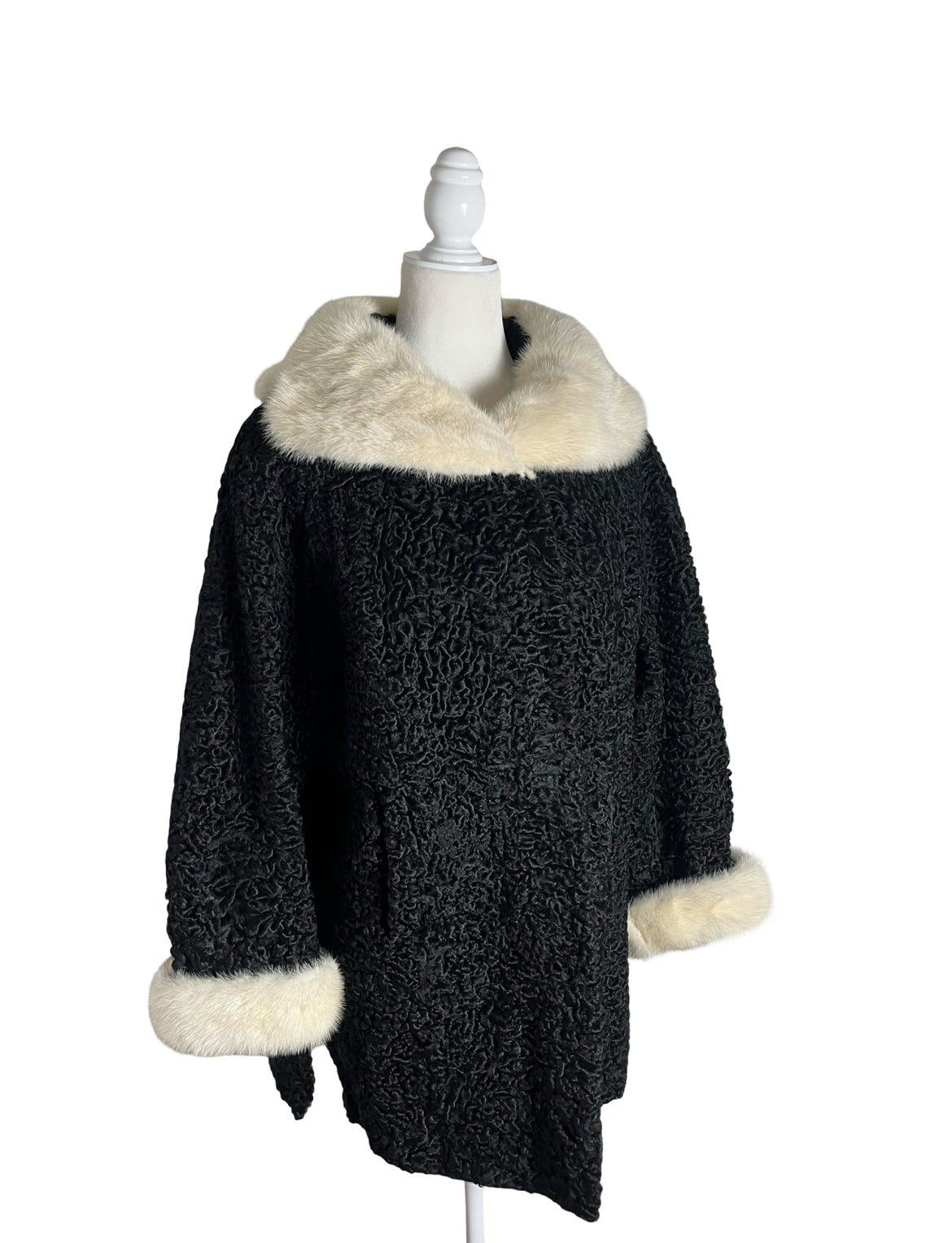 the black & white ball | 60s SCHIAPARELLI persian wool| size S