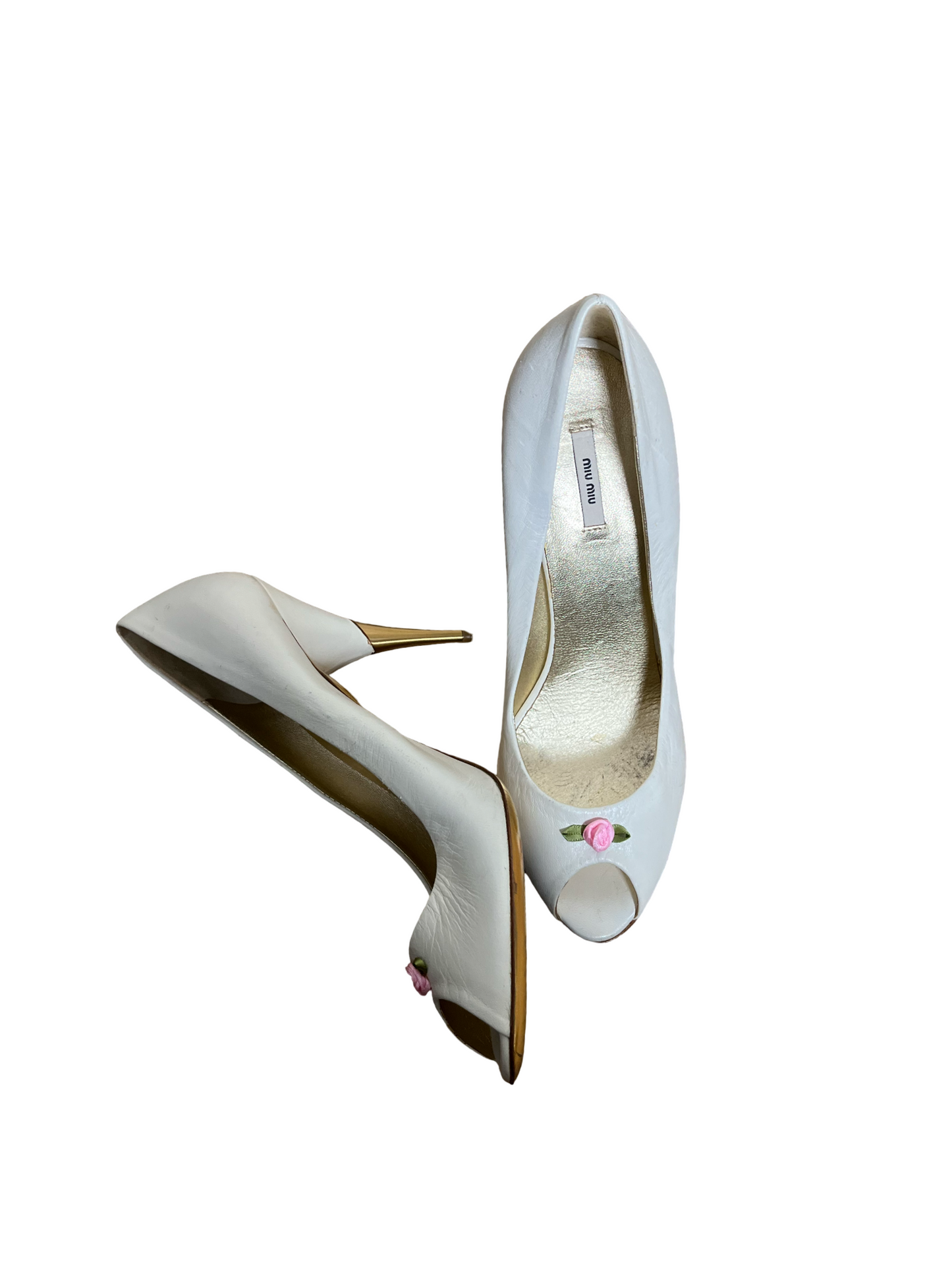 Miu Miu | rosette peep toe heel | US 7