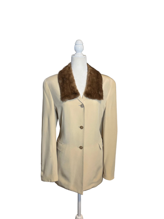 cream & brown sugar parlor jacket | custom made | size L
