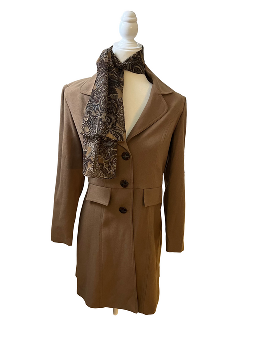 mocha light overcoat, size s