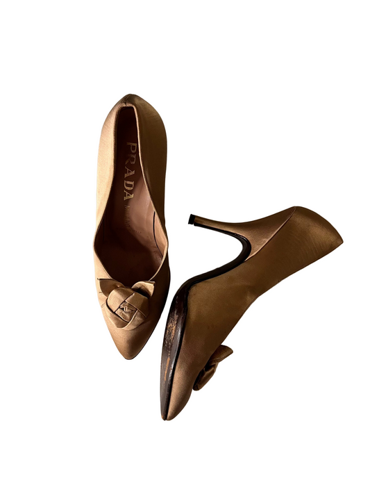 Prada iced caramel latte heel , US 8.5
